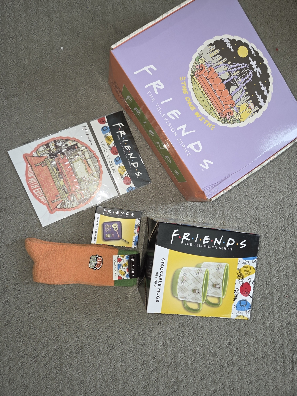 FRIENDS Gift Set with Purple Box and Orange Sock
